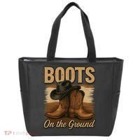 Boots On The Ground Cowgirl Line Dance Tote Bag thumb 0