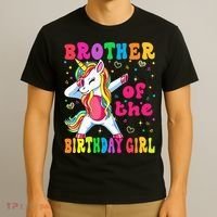 Brother of the Birthday Princess Dabbing Unicorn T-Shirt thumb 3