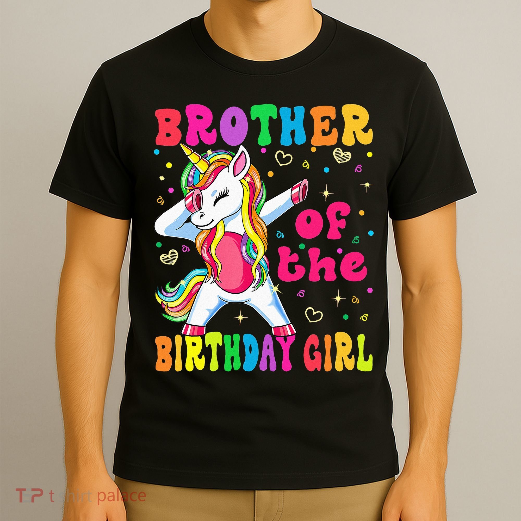 Brother of the Birthday Princess Dabbing Unicorn T-Shirt