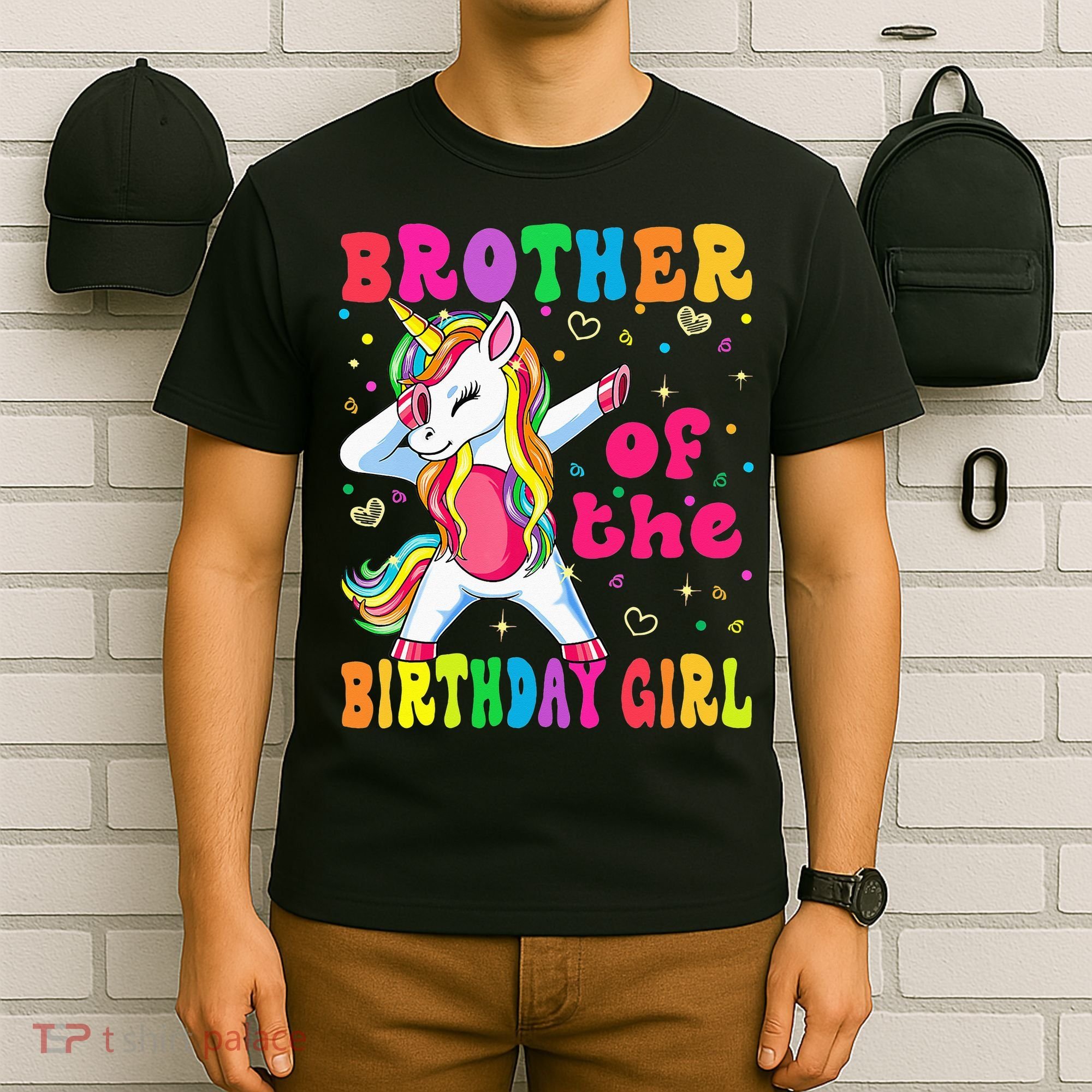 Brother of the Birthday Princess Dabbing Unicorn T-Shirt