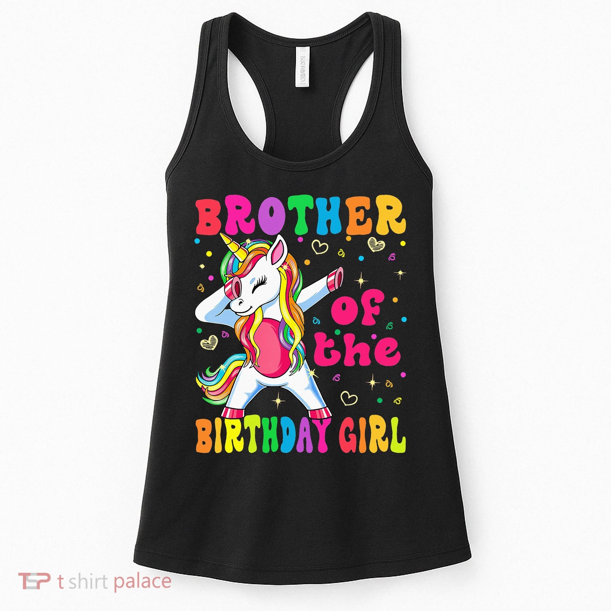 Brother of the Birthday Princess Dabbing Unicorn Women's Tank Top