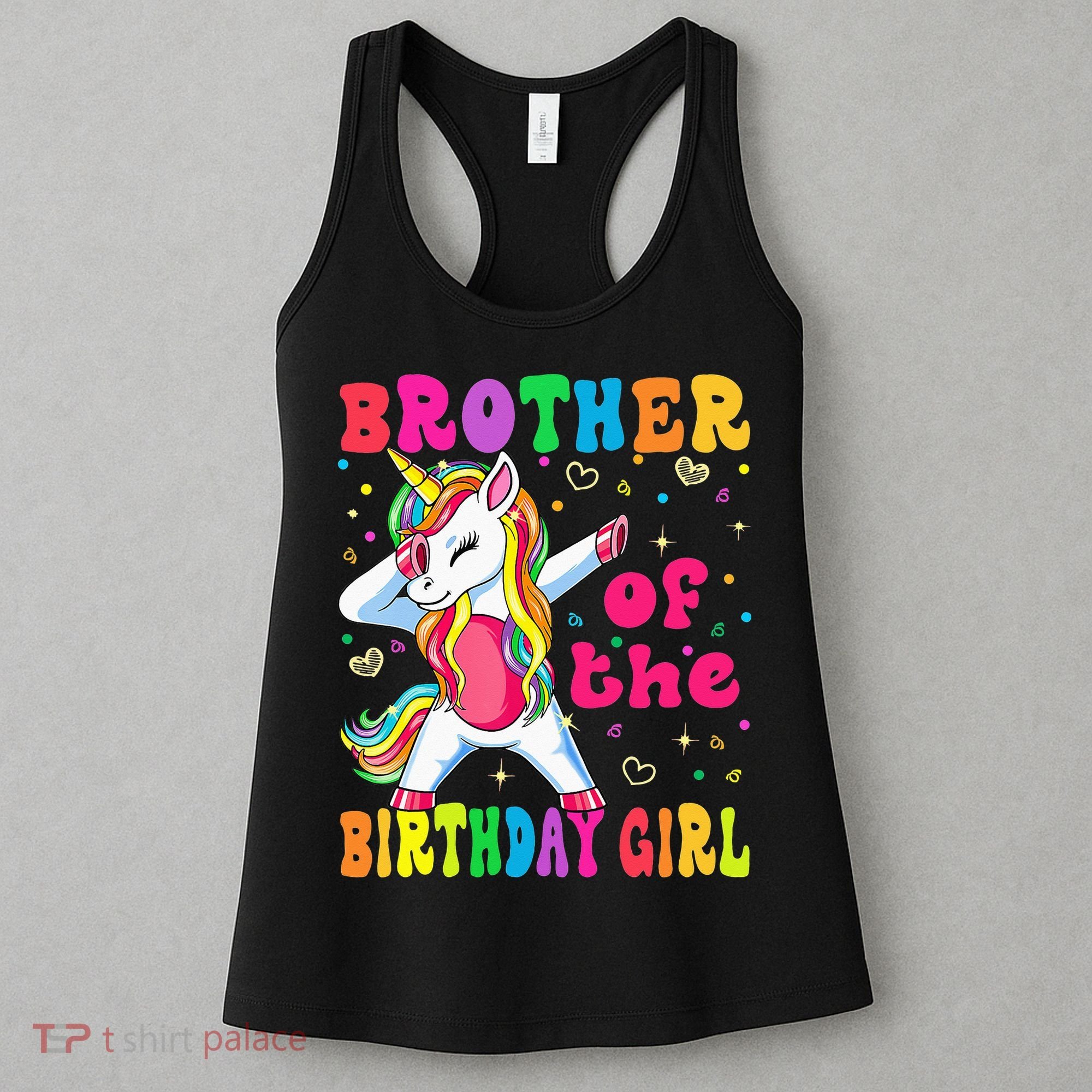 Brother of the Birthday Princess Dabbing Unicorn Women's Tank Top