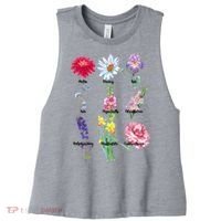 Botanical Floral Flowers Women's Racerback Cropped Tank thumb 0