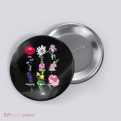Botanical Floral Flowers Button