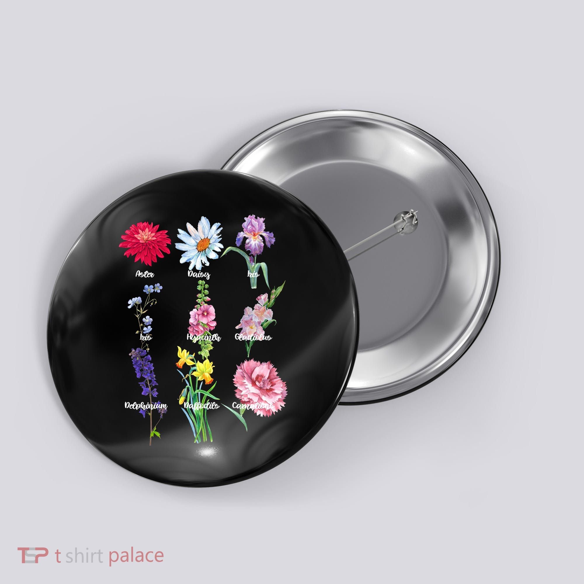 Botanical Floral Flowers Button