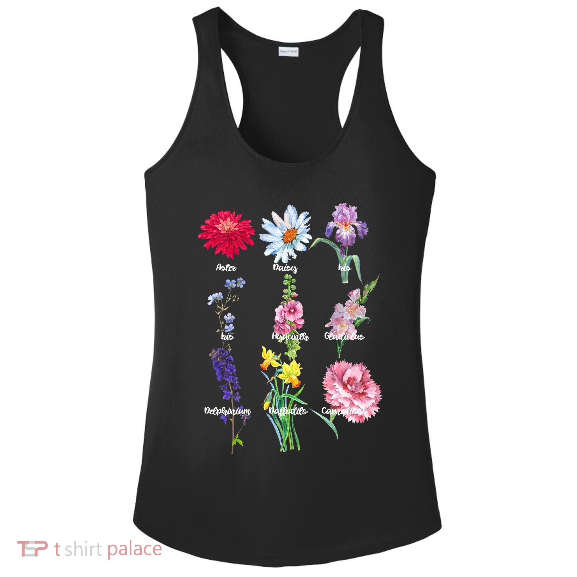 Botanical Floral Flowers Ladies PosiCharge Competitor Racerback Tank