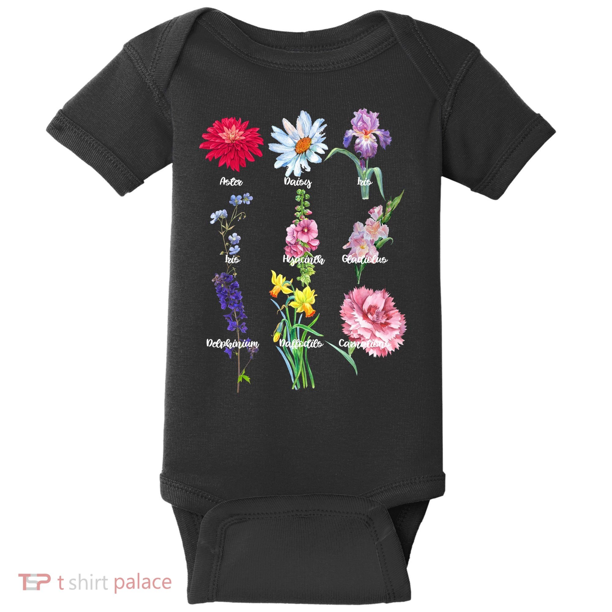 Botanical Floral Flowers Baby Bodysuit
