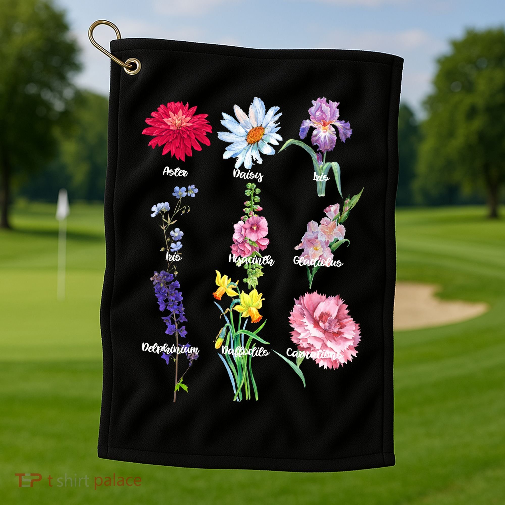 Botanical Floral Flowers Golf Towel