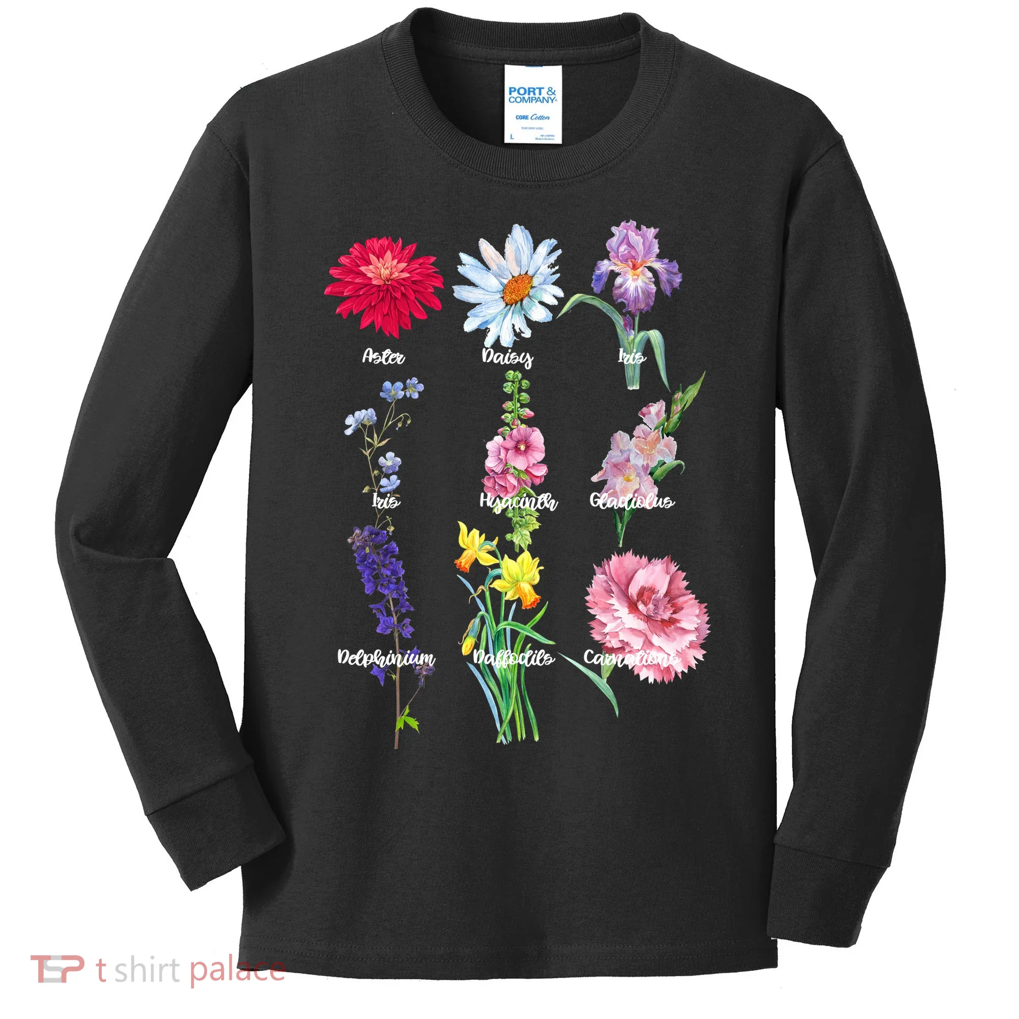 Botanical Floral Flowers Kids Long Sleeve Shirt