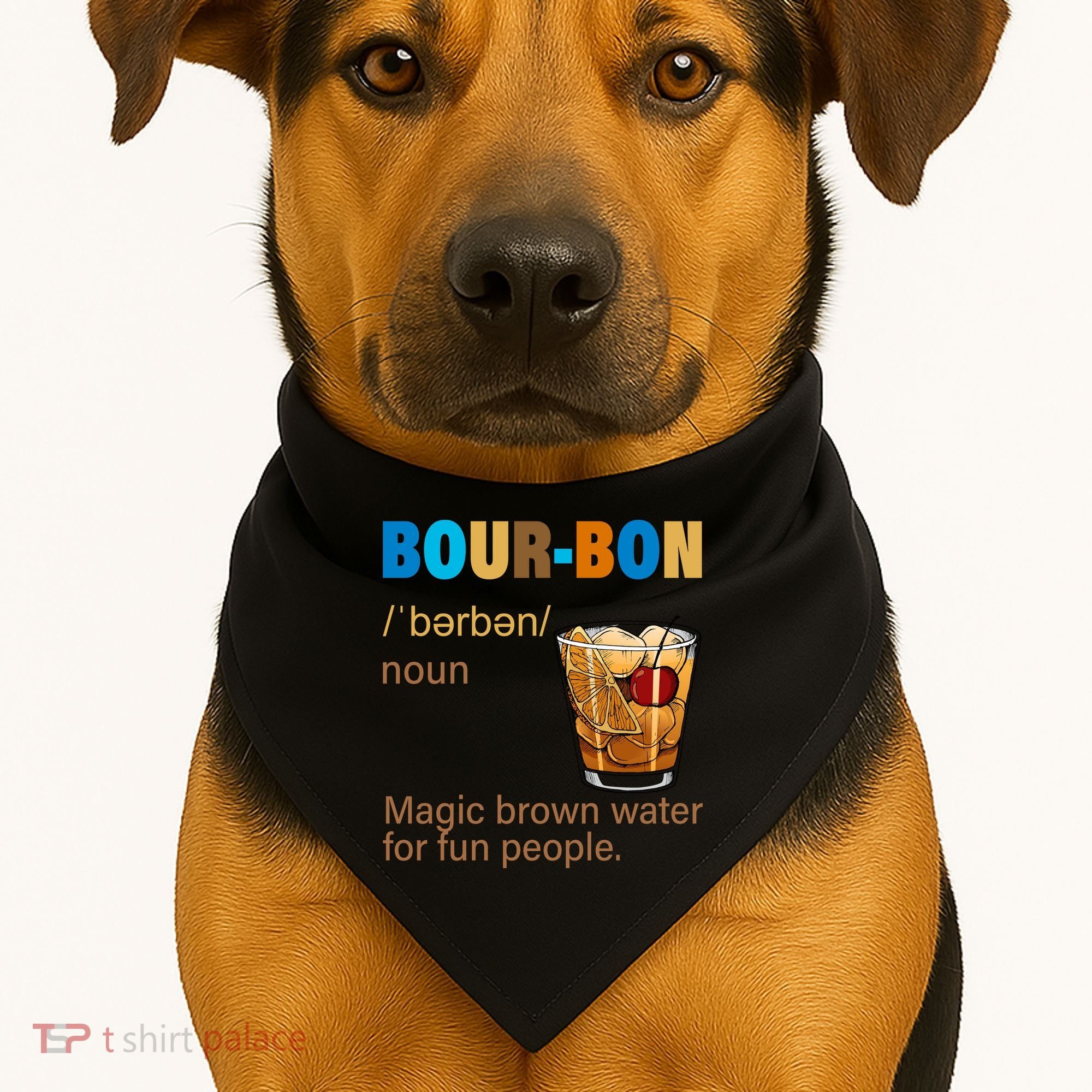 Bourbon Magic Brown Water For Fun People USA-Made Doggie Bandana