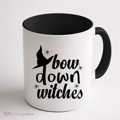 Bow Down Witches Coffee Mug back