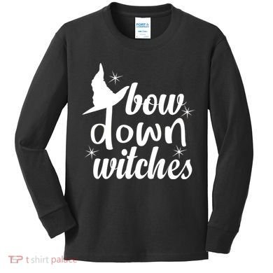 Bow Down Witches Kids Long Sleeve Shirt