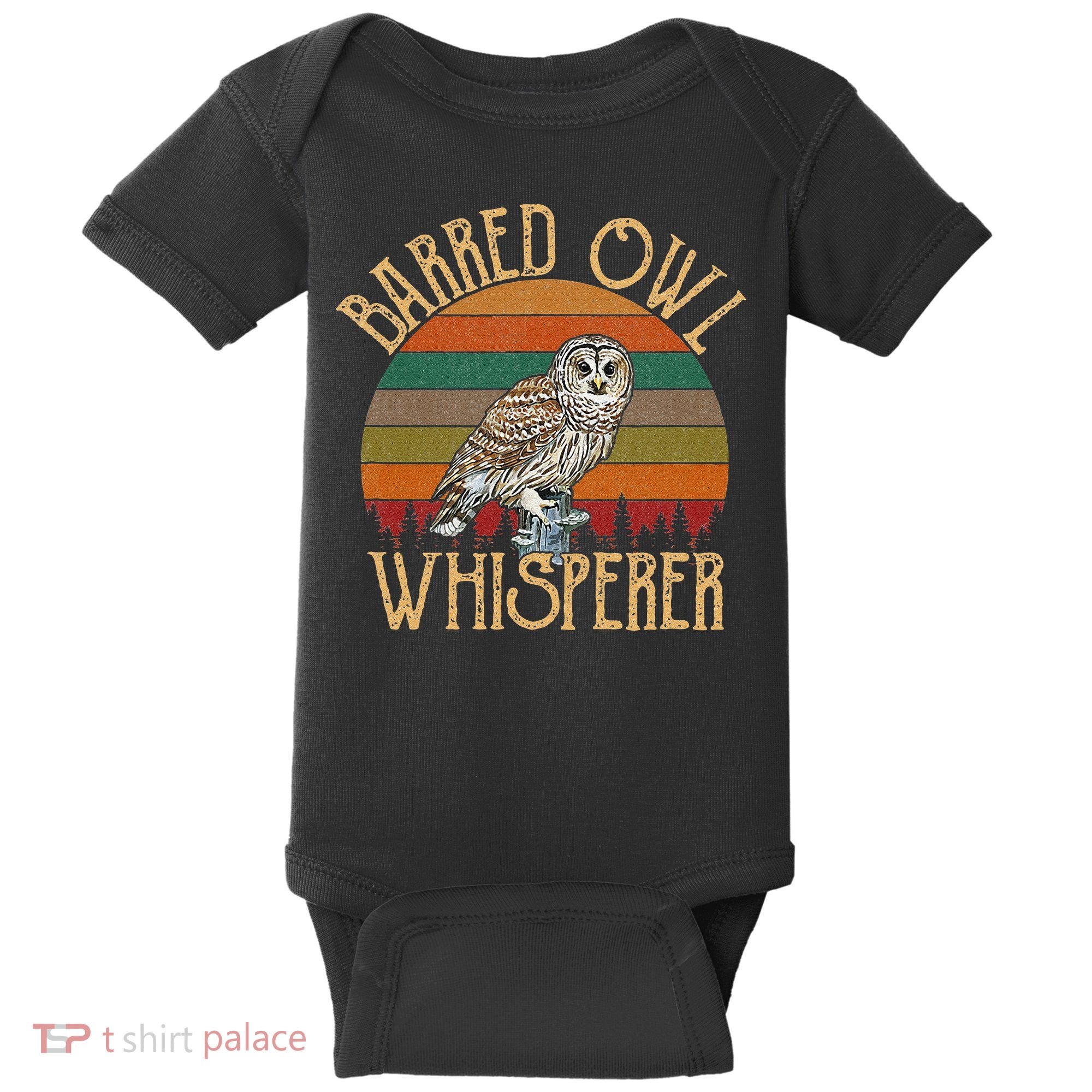 Barred Owl Whisperer, Barred Owl Baby Bodysuit