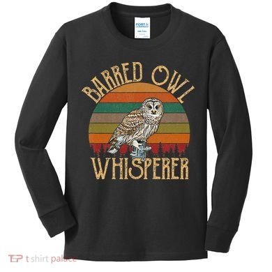 Barred Owl Whisperer, Barred Owl Kids Long Sleeve Shirt