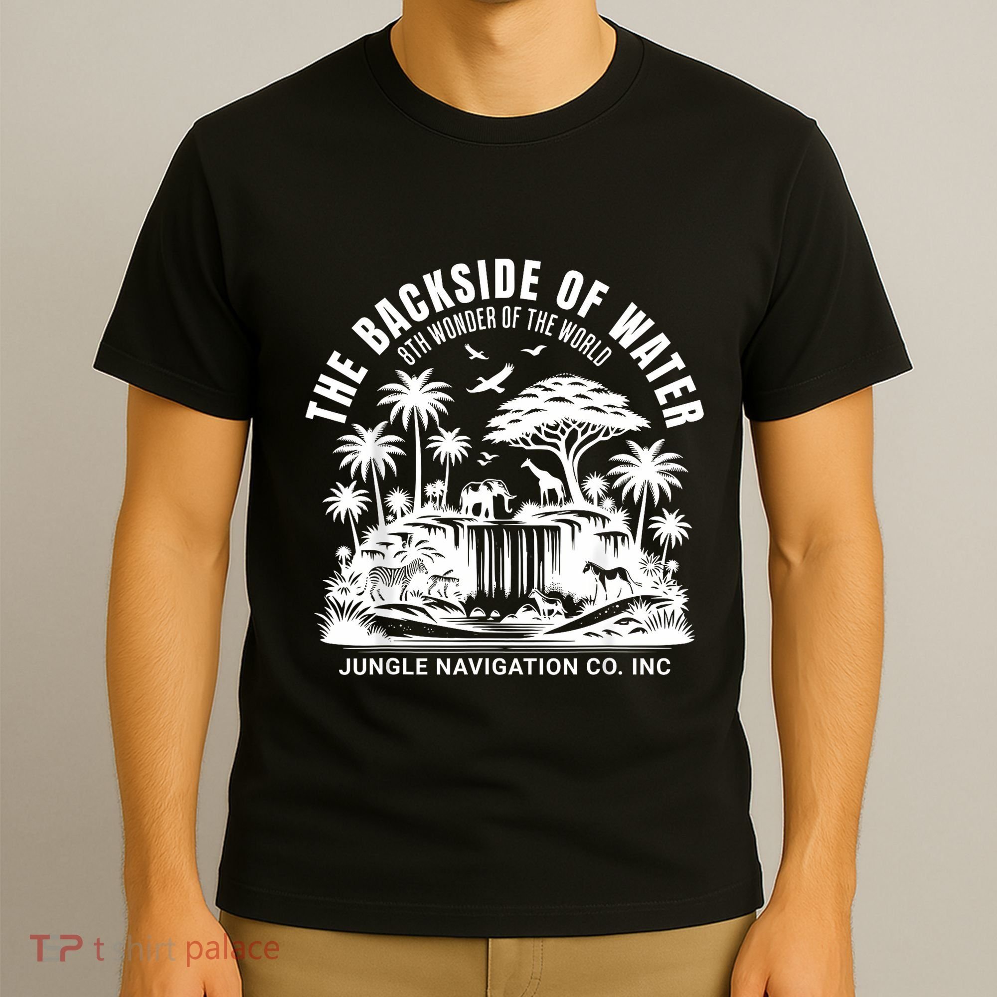 Backside Of Water Cruise Through The Jungle Theme Park Ride T-Shirt