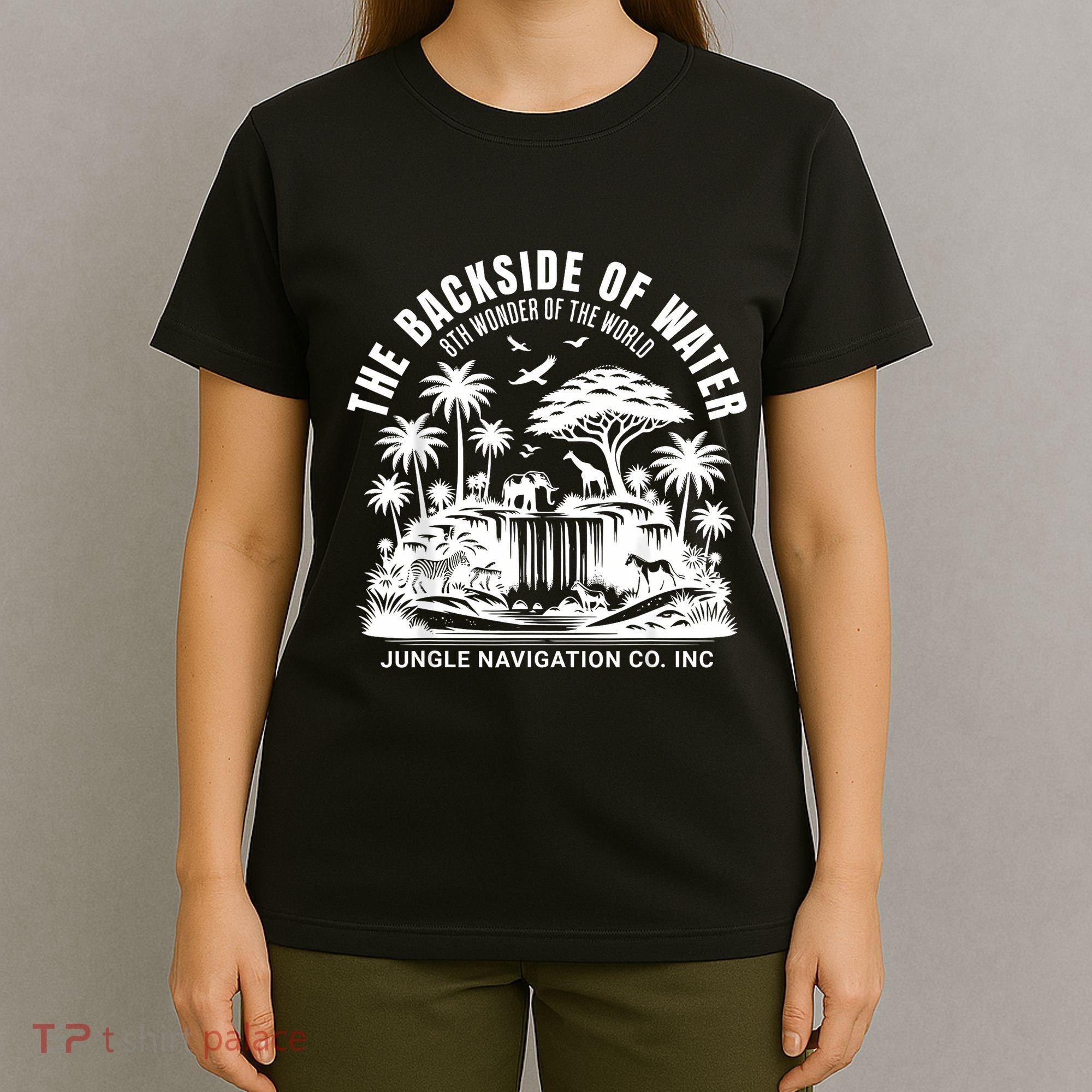 Backside Of Water Cruise Through The Jungle Theme Park Ride T-Shirt