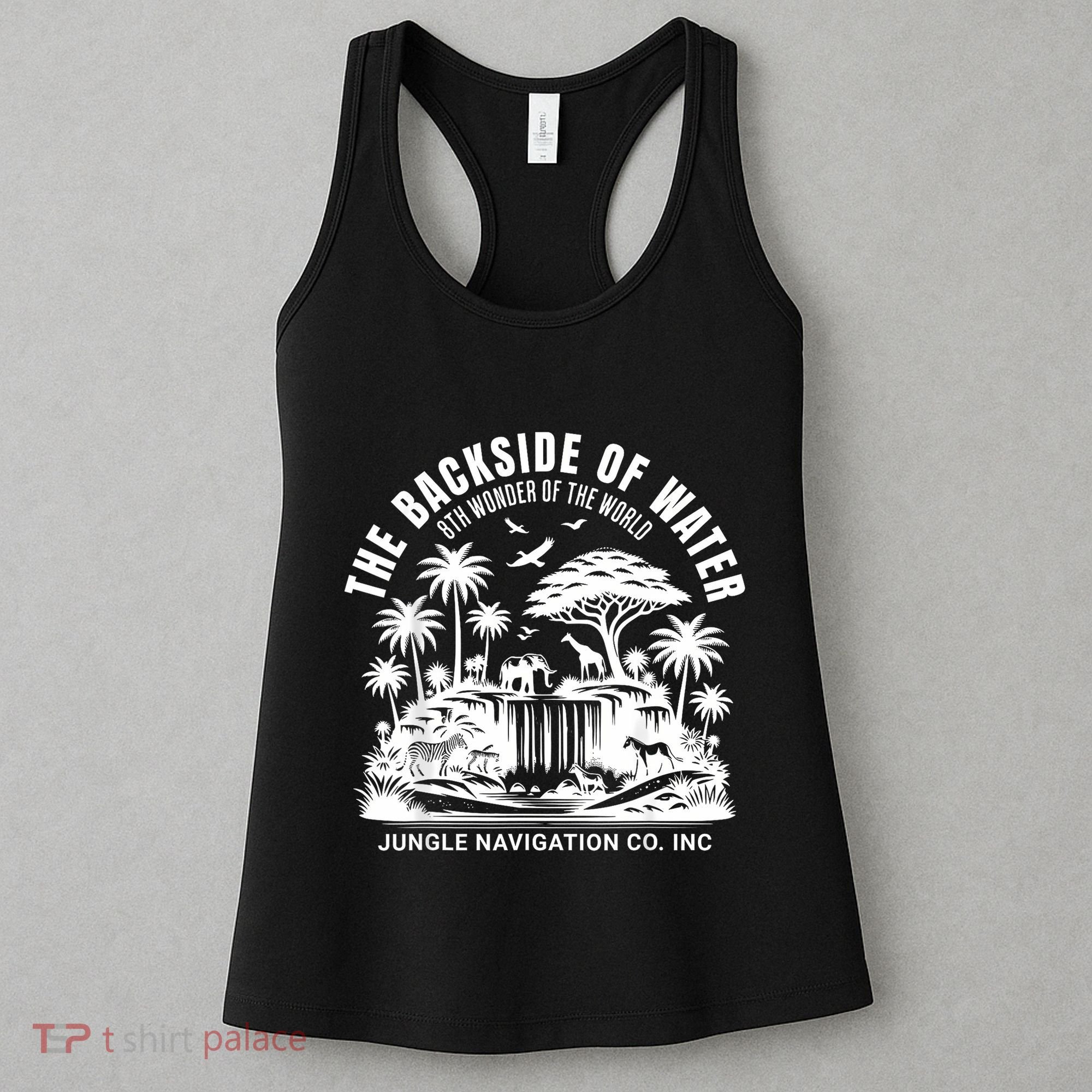 Backside Of Water Cruise Through The Jungle Theme Park Ride Women's Tank Top