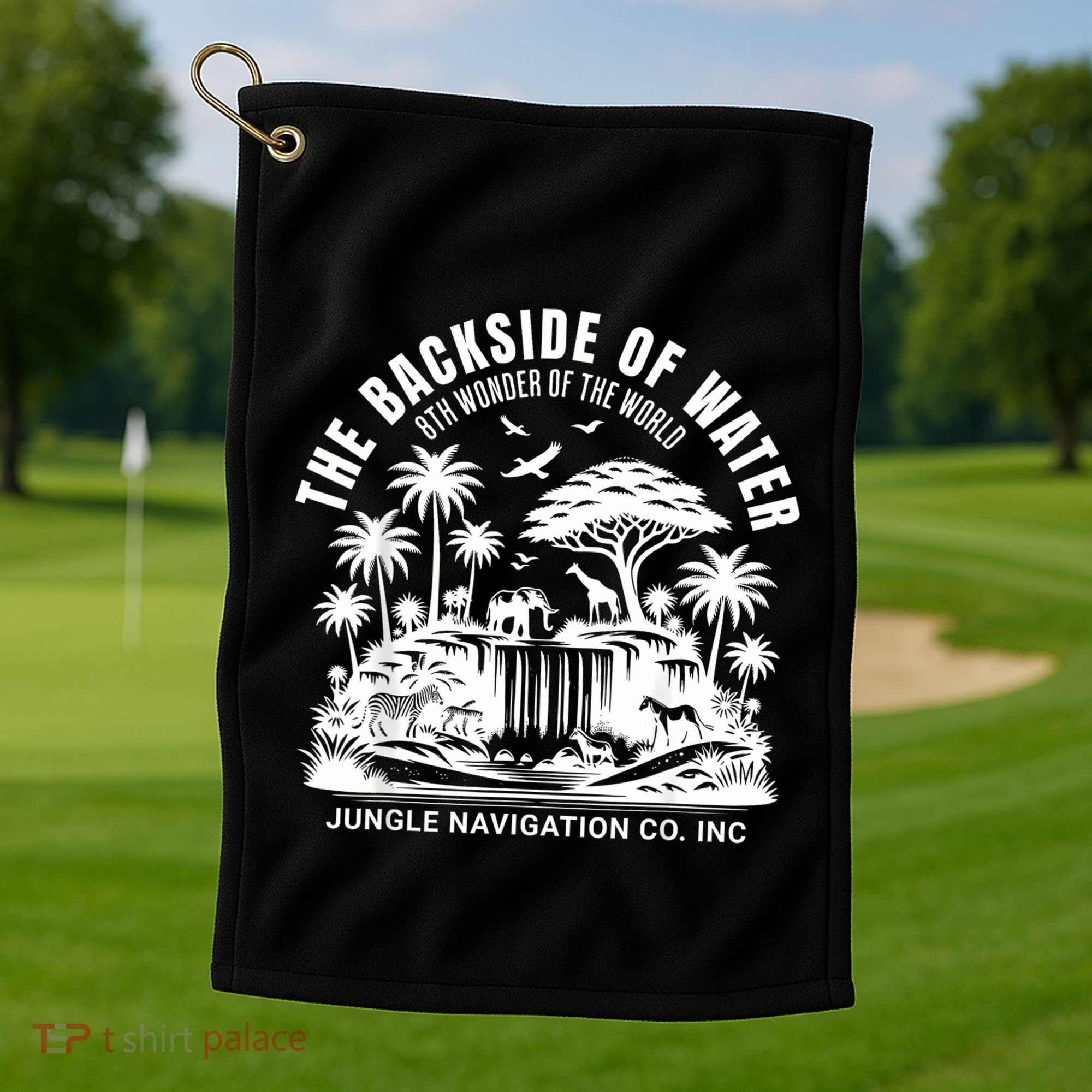 Backside Of Water Cruise Through The Jungle Theme Park Ride Golf Towel