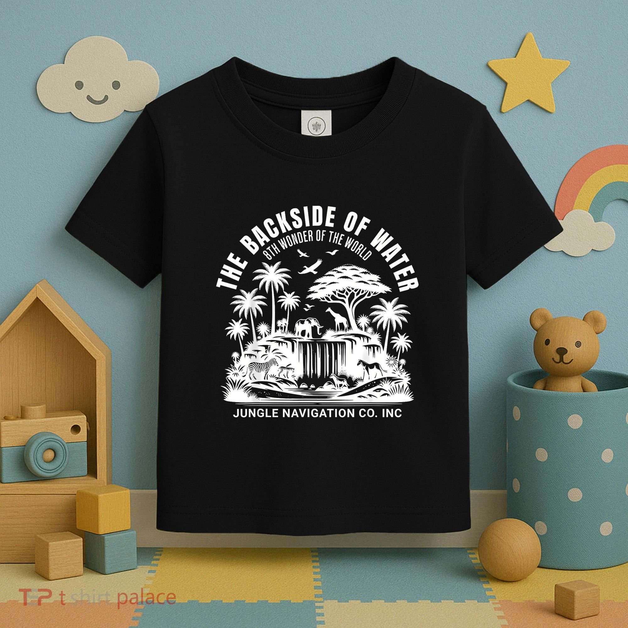 Backside Of Water Cruise Through The Jungle Theme Park Ride Toddler T-Shirt