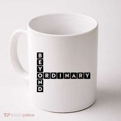 Beyond Ordinary Word Game Style Coffee Mug