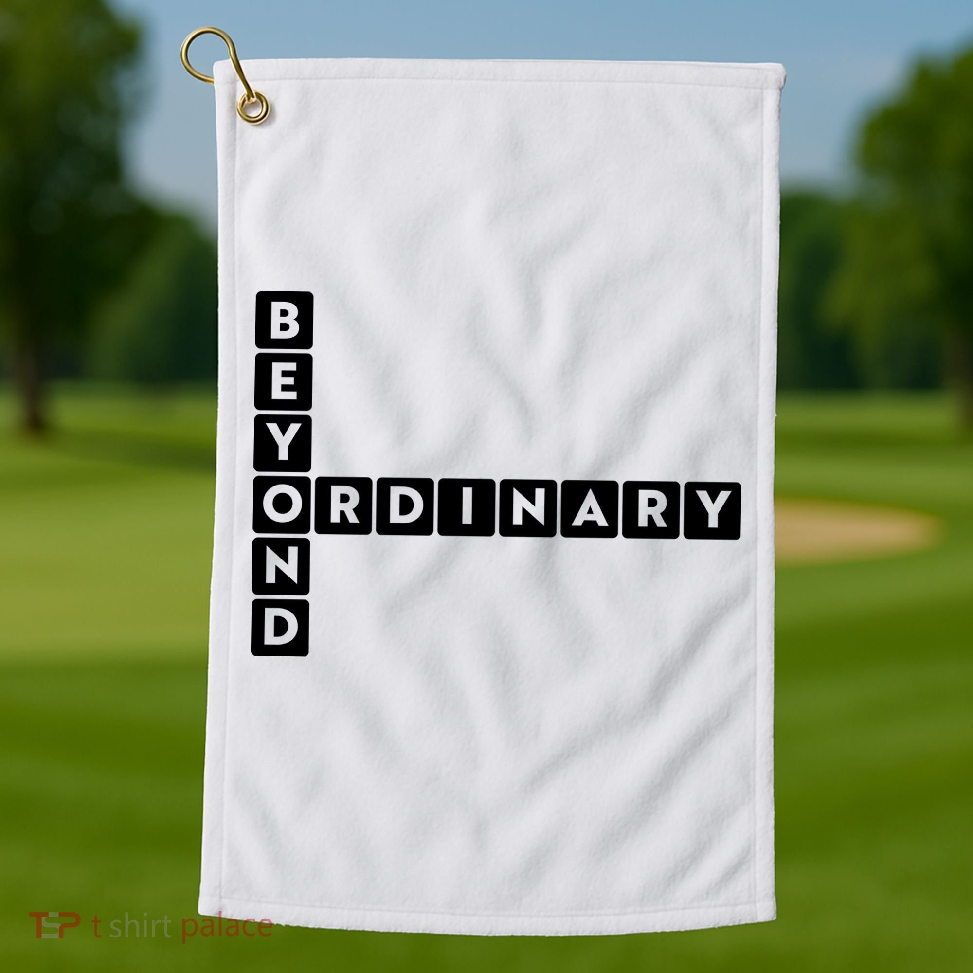 Beyond Ordinary Word Game Style Golf Towel