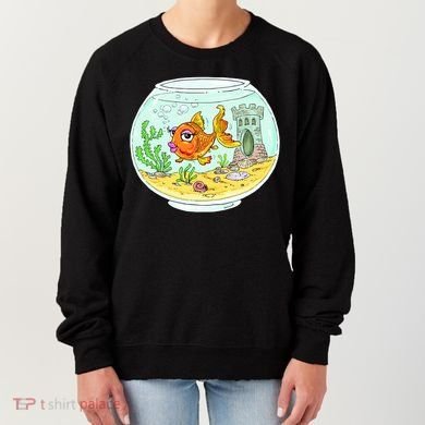 Bowl with Goldfish Cartoon Women's Sweatshirt