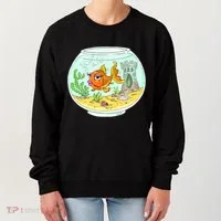 Bowl with Goldfish Cartoon Women's Sweatshirt thumb 0