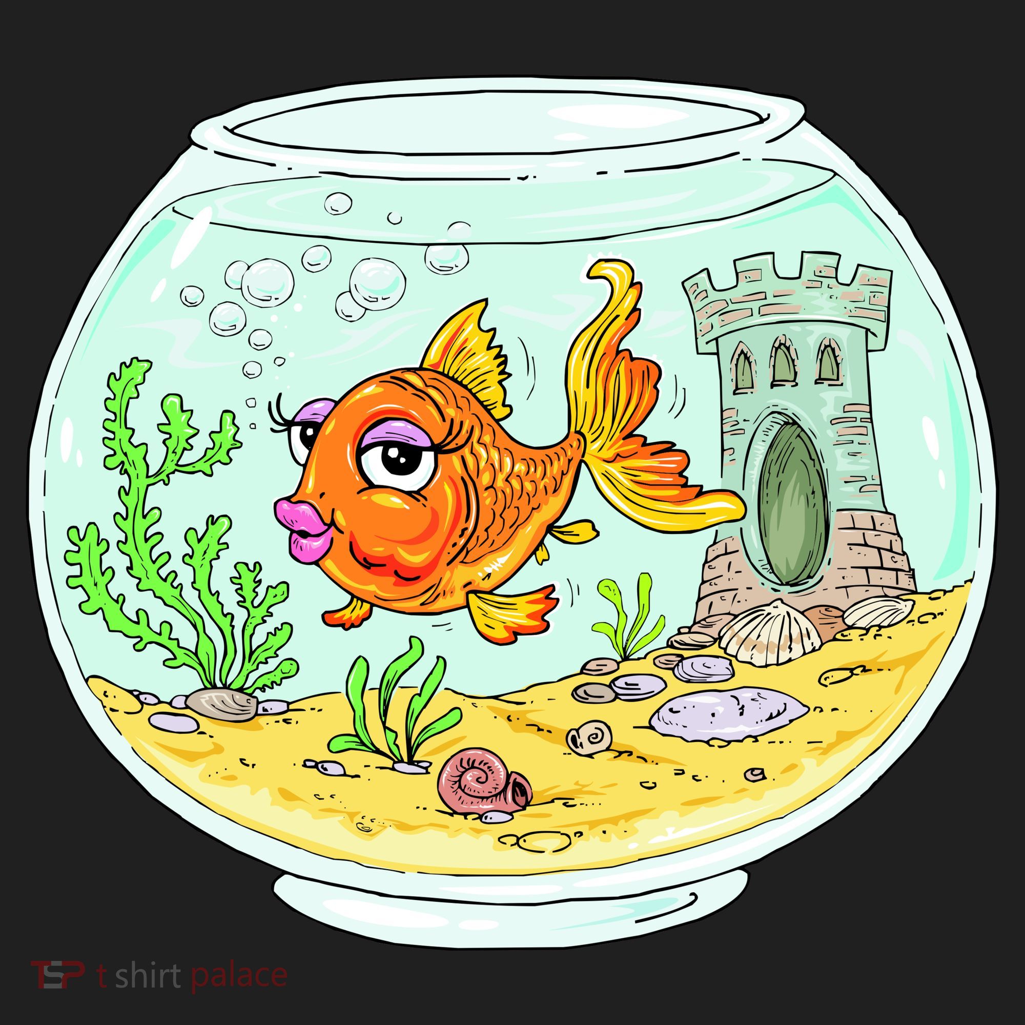Bowl with Goldfish Cartoon Women's Sweatshirt
