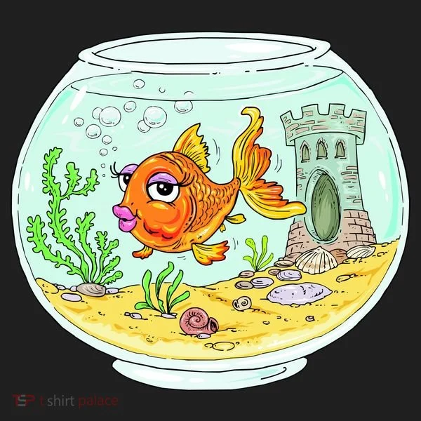 Bowl with Goldfish Cartoon Women's Sweatshirt