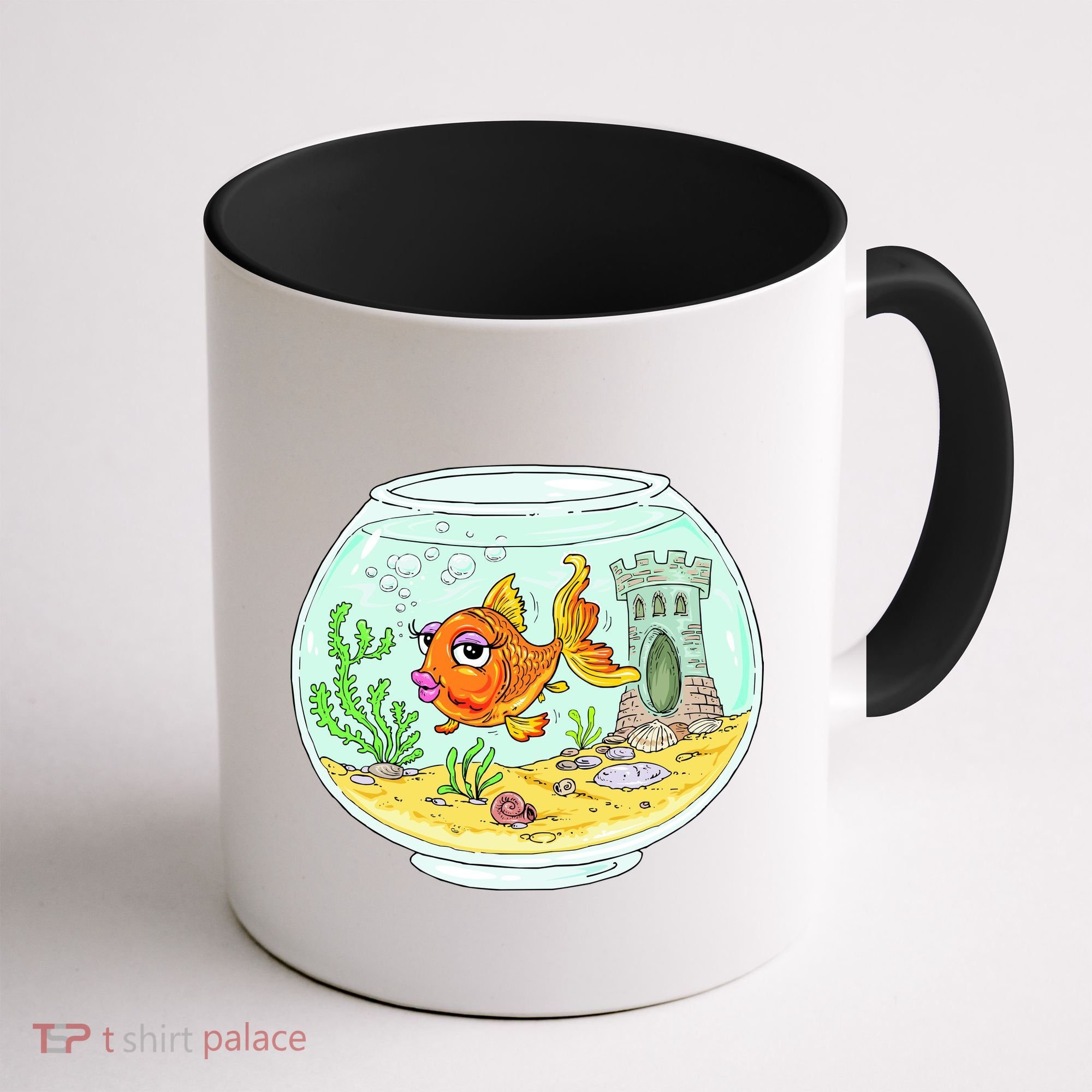 Bowl with Goldfish Cartoon Coffee Mug
