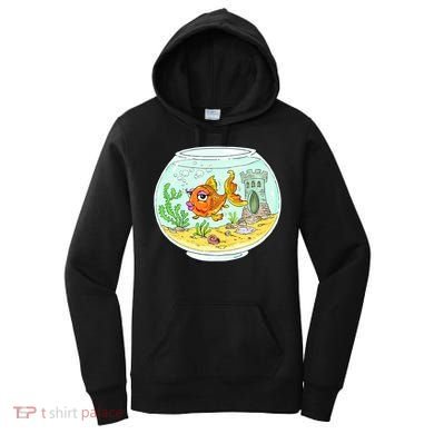 Bowl with Goldfish Cartoon Women's Hoodie