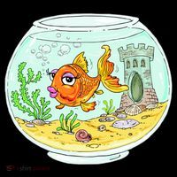 Bowl with Goldfish Cartoon Women's Hoodie thumb 2