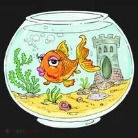 Bowl with Goldfish Cartoon Women's Hoodie thumb 2