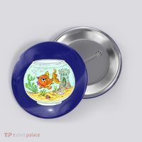 Bowl with Goldfish Cartoon Button thumb 0