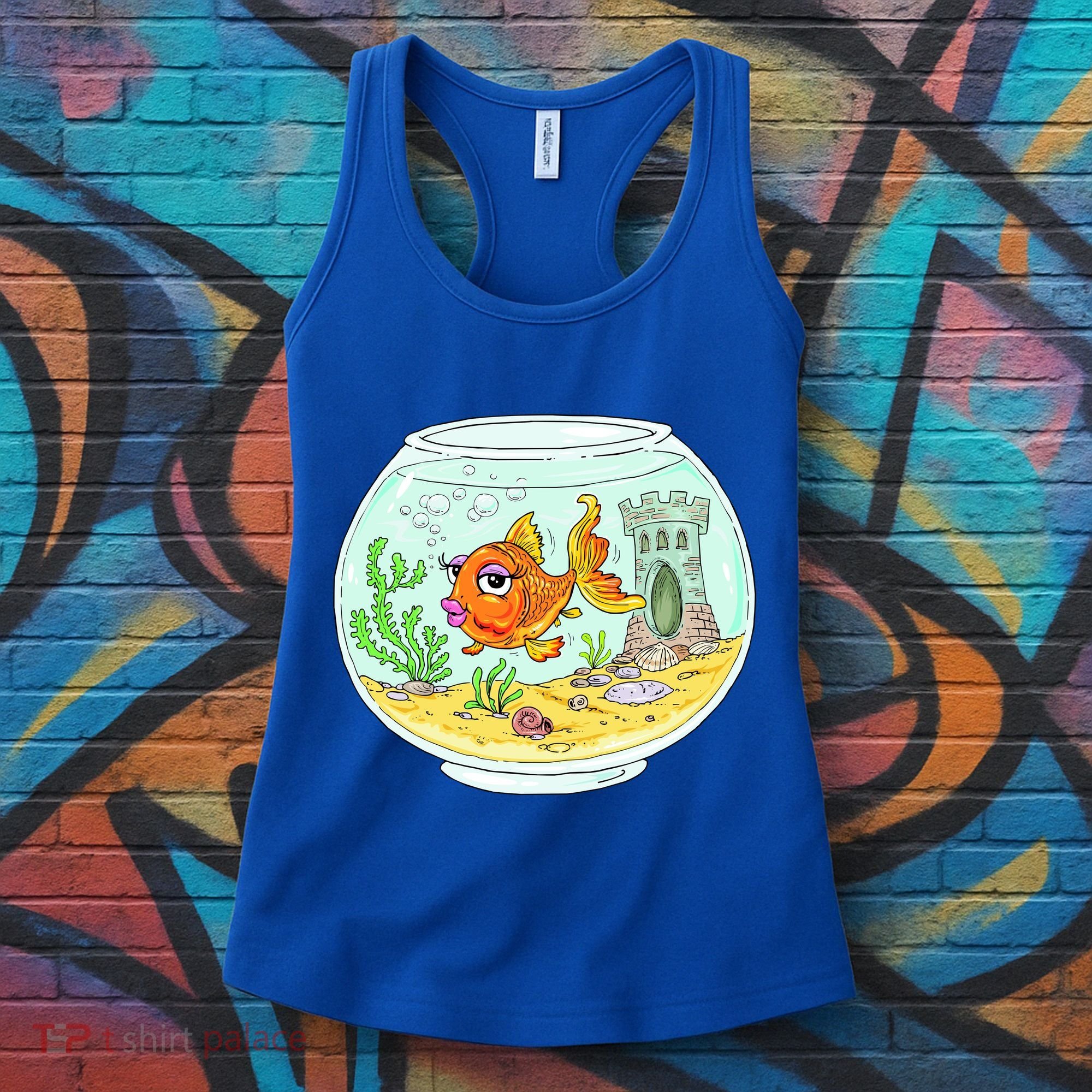 Bowl with Goldfish Cartoon Women's Tank Top