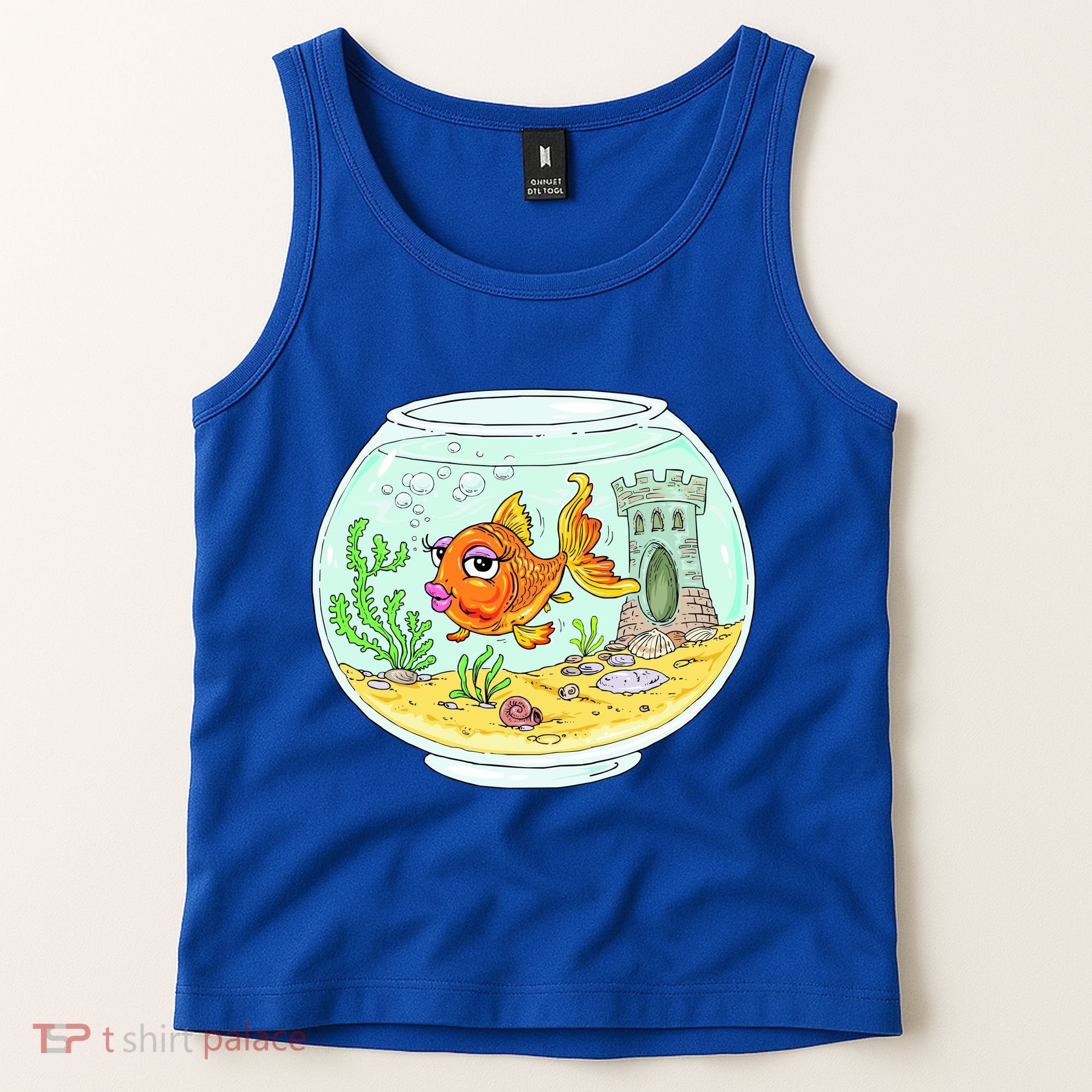 Bowl with Goldfish Cartoon Tank Top