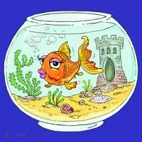 Bowl with Goldfish Cartoon Women's T-Shirt thumb 6