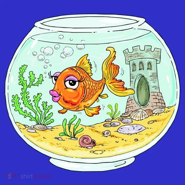 Bowl with Goldfish Cartoon Women's T-Shirt