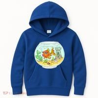 Bowl with Goldfish Cartoon Kids Hoodie thumb 0