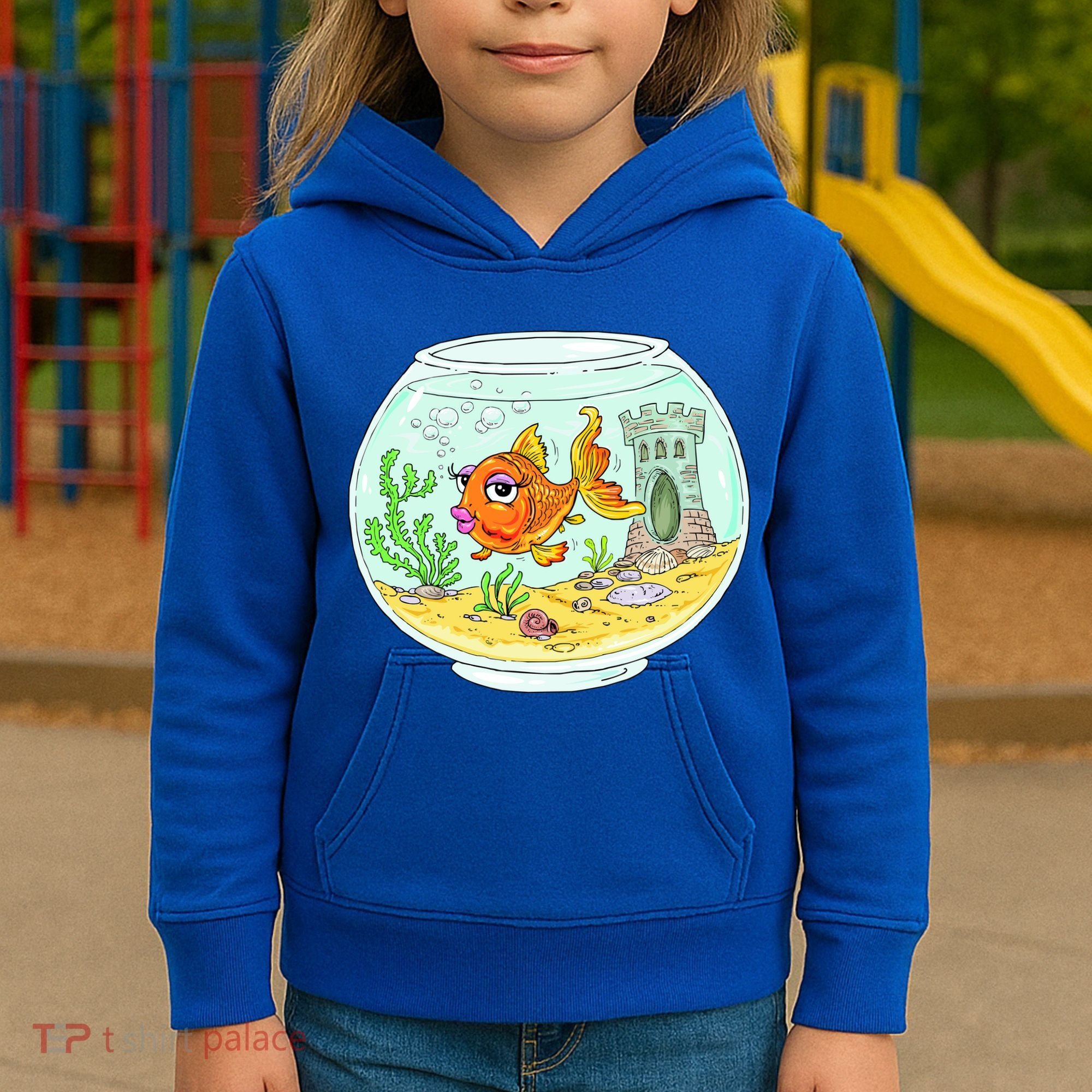 Bowl with Goldfish Cartoon Kids Hoodie
