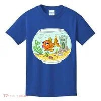Bowl with Goldfish Cartoon Kids T-Shirt thumb 0