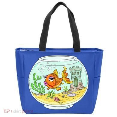 Bowl with Goldfish Cartoon Tote Bag