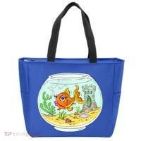 Bowl with Goldfish Cartoon Tote Bag thumb 0