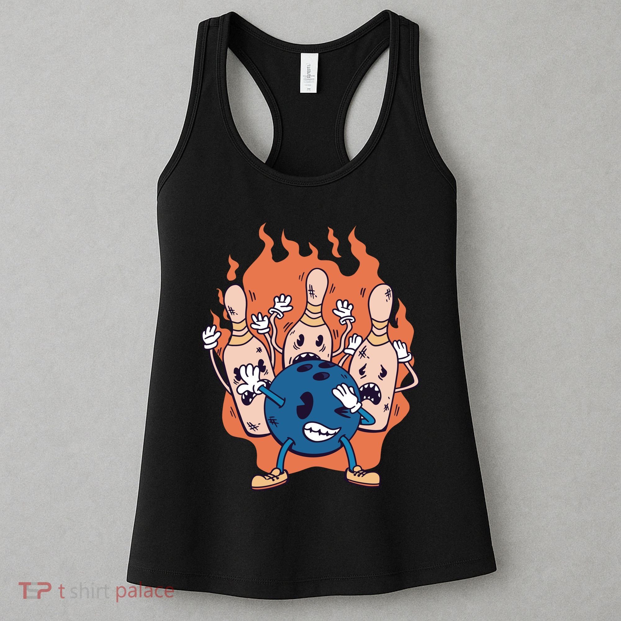 Bowling Ball And Pins Dabbing Women's Tank Top