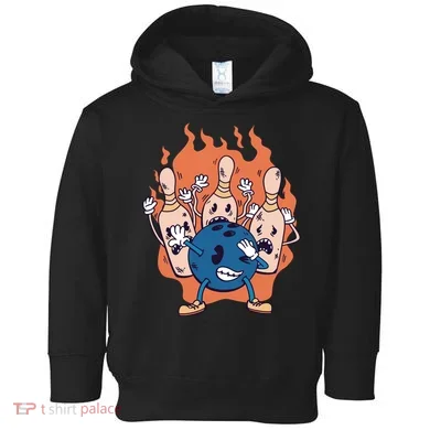 Bowling Ball And Pins Dabbing Toddler Hoodie