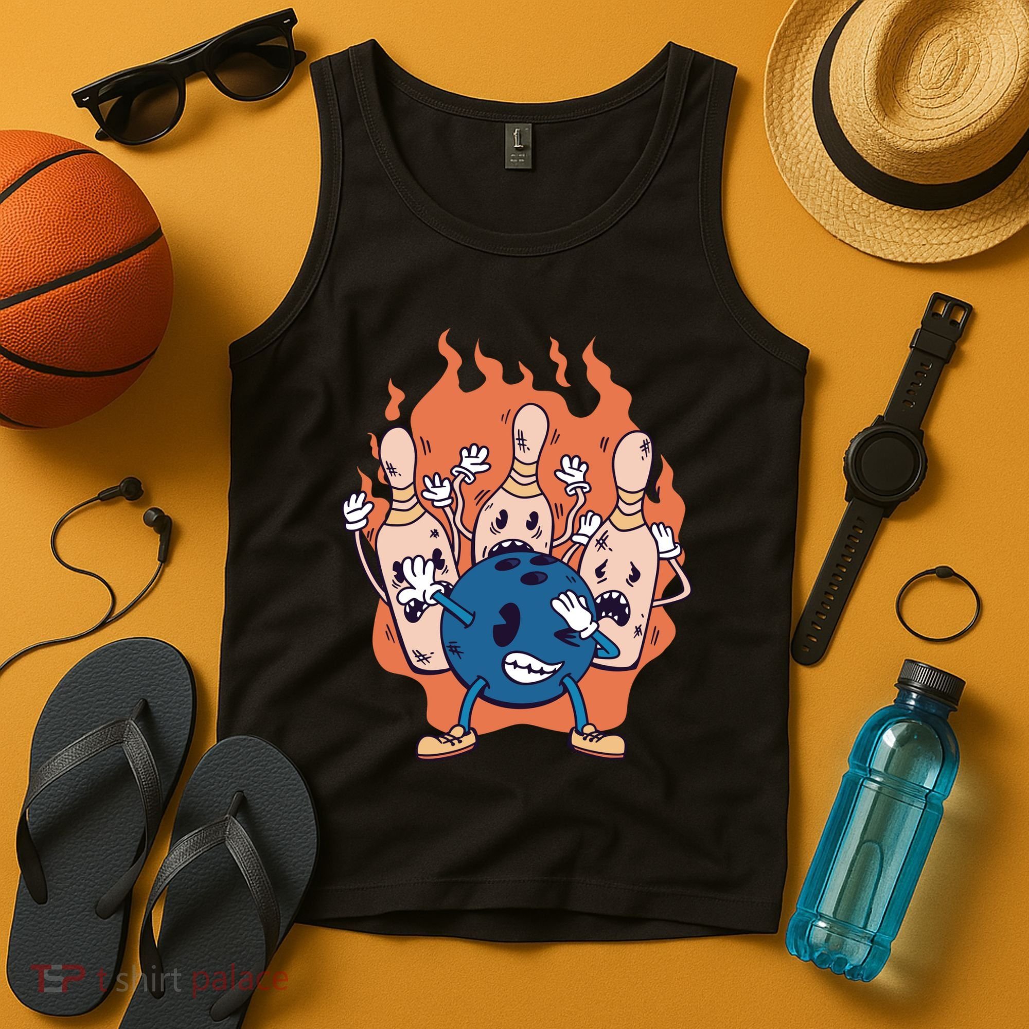 Bowling Ball And Pins Dabbing Tank Top