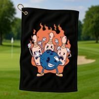 Bowling Ball And Pins Dabbing Golf Towel thumb 1