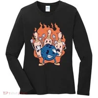 Bowling Ball And Pins Dabbing Women's Long Sleeve Shirt thumb 0