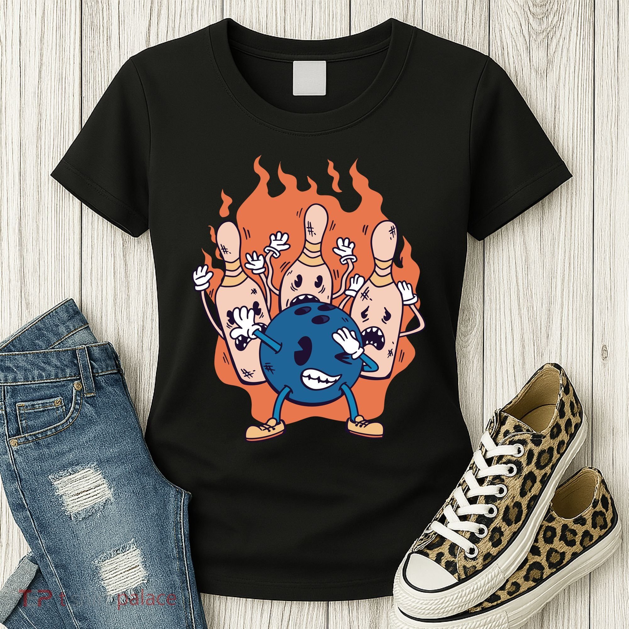 Bowling Ball And Pins Dabbing Women's T-Shirt