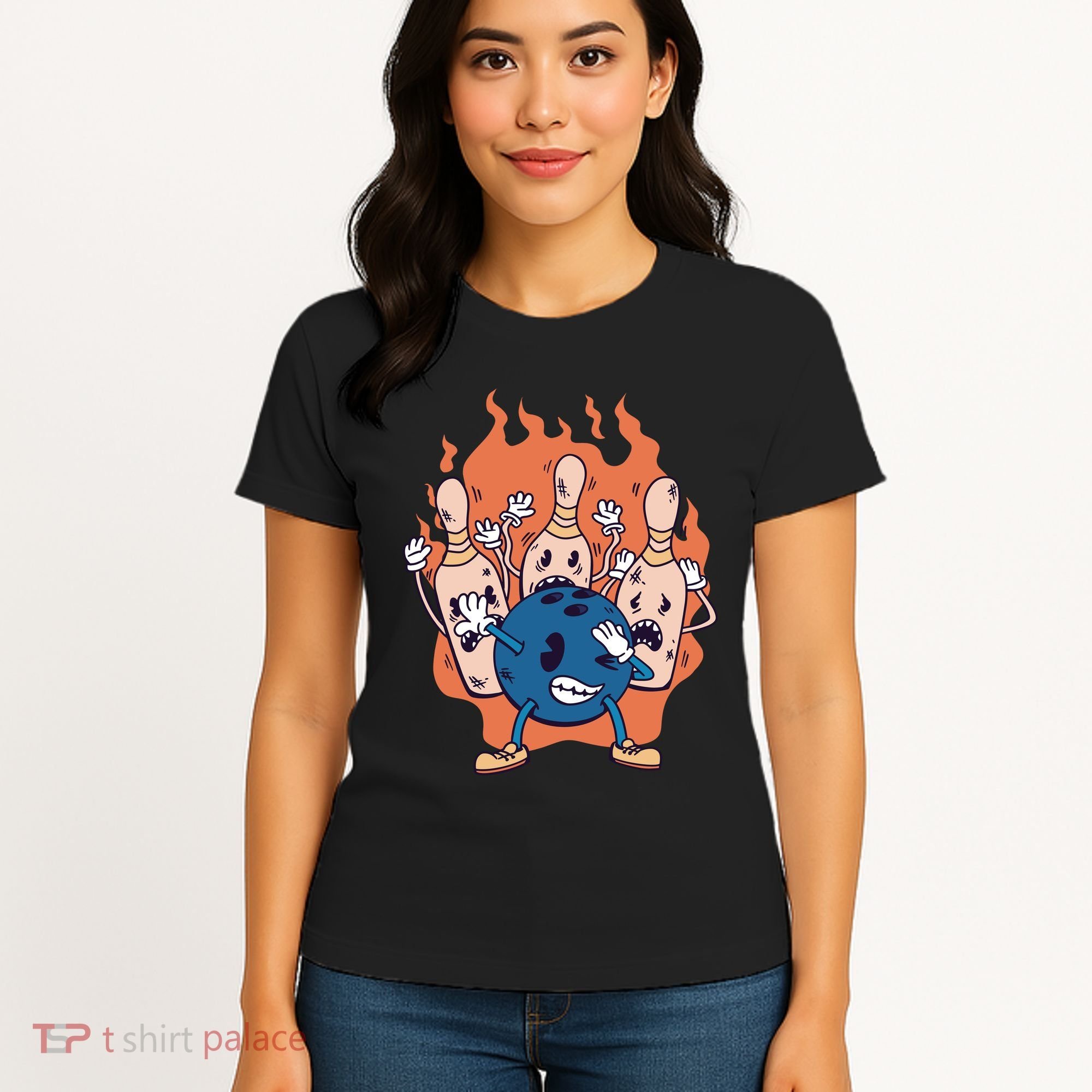 Bowling Ball And Pins Dabbing Women's T-Shirt
